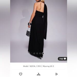 ASOS Petite Black One-Shoulder Gown